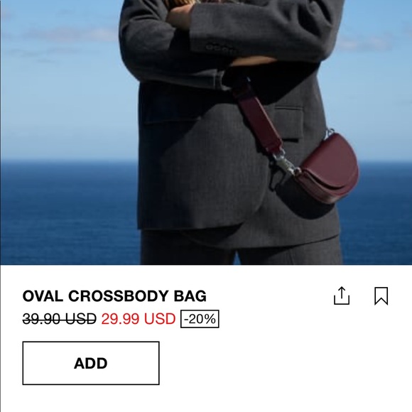 SOLD- Zara - New Burgundy Mini Crossbody Bag - Picture 7 of 8